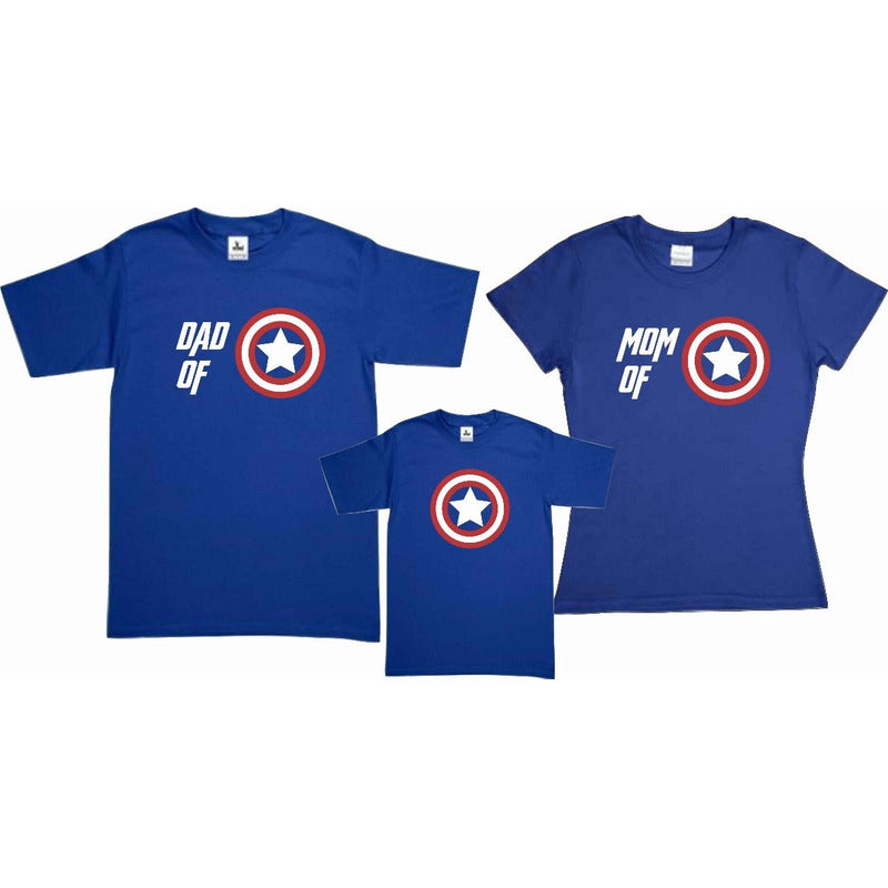Pkt 3 Playeras Capitan America Familia Evento Mama Papa Hijo