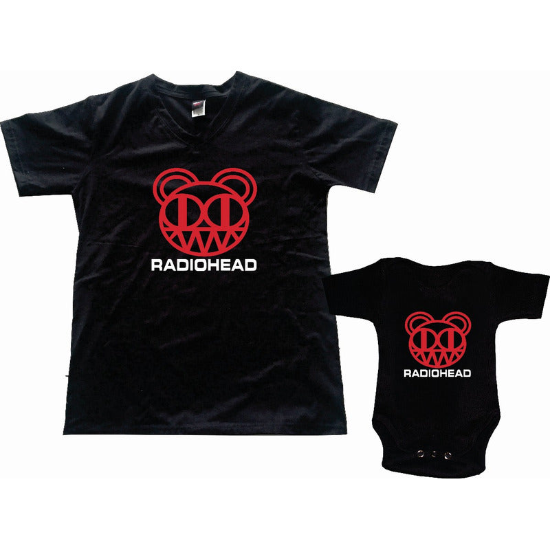 Pkt Playera & Pañalero Rock Radiohead Personalizado