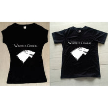 Cargar imagen en el visor de la galería, Pkt Playeras Pareja Stark Mangas 3/4  Novios Game Of Thrones
