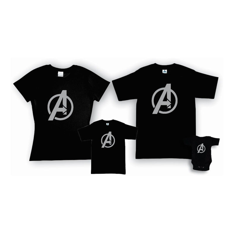 Pkt 4 Playeras Avengers Familia Evento Fiesta Endgame