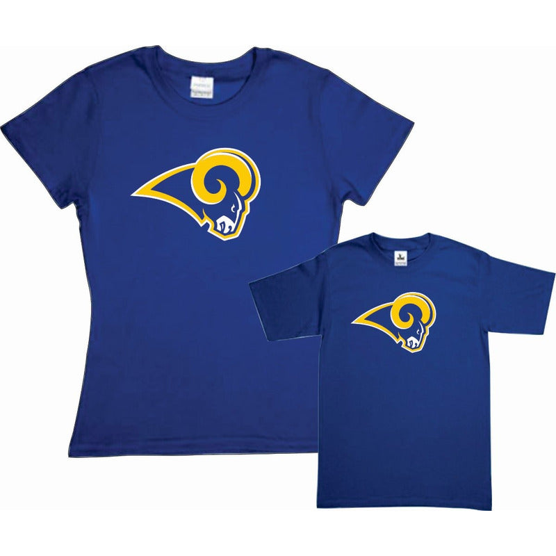 Pkt 2 Playeras Rams Tipo Nfl Mama E Hijo Los Angeles Rey 1