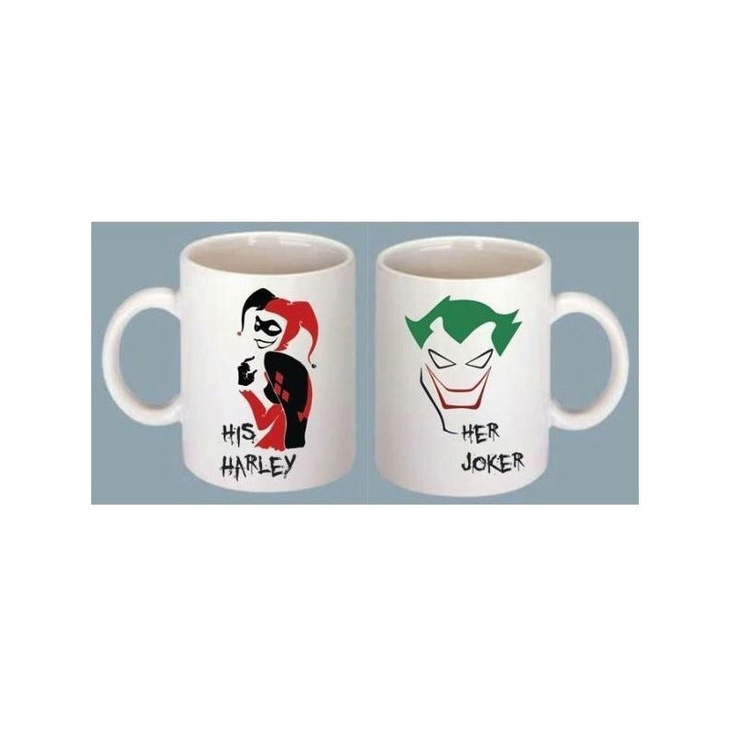 Pkt 2 Playeras Y 2 Tazas Joker Y Harley Quinn Guason Pareja