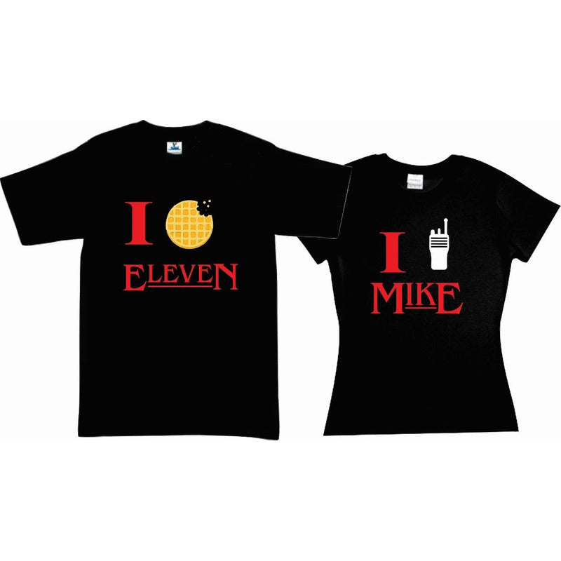 Pkt Playeras Stranger Things Pareja Novios Eleven Mike Once