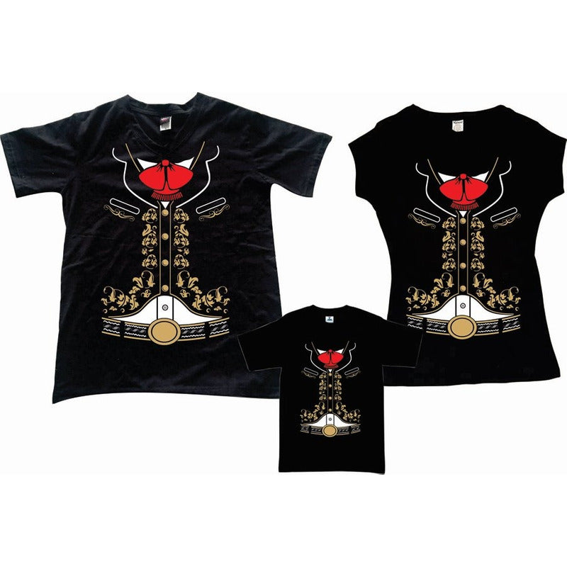 Pkt 2 Playeras Familia Mariachi Charro 15 De Septiembre