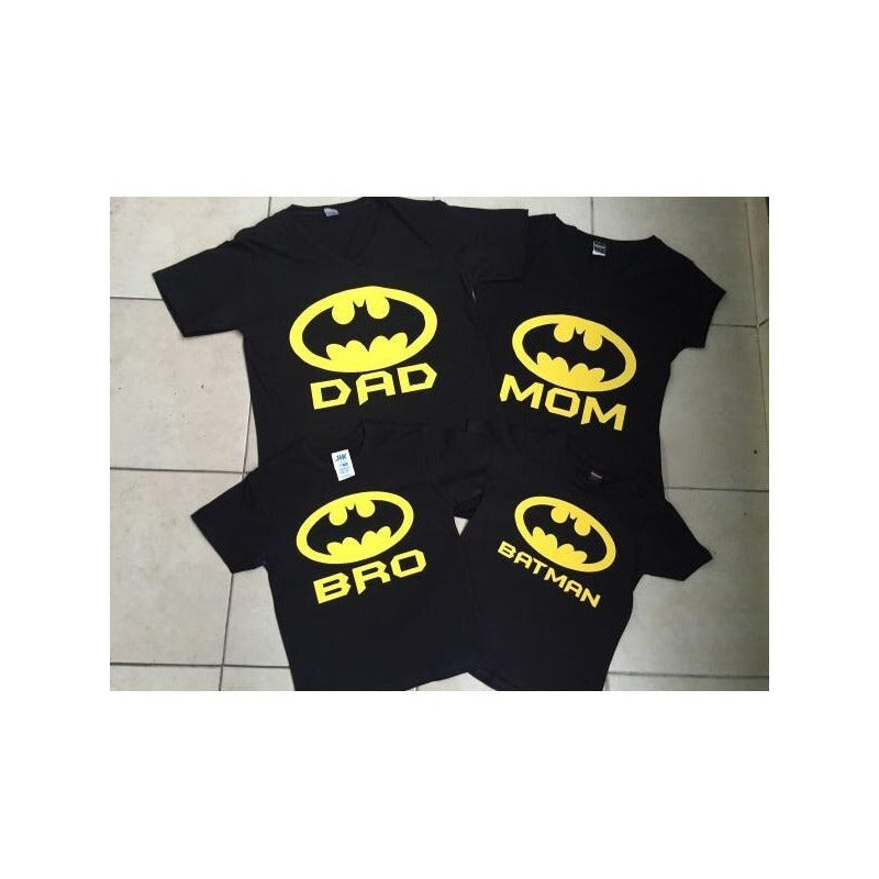 Pkt Batman 3 Playeras Mama, Papa E Hijo