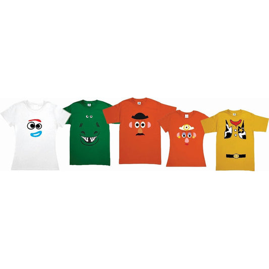 Pkt 5 Playeras Toy Story Familia Srs Cara De Papa Rex Woody