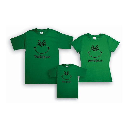 Pkt 3 Playeras El Grinch Navideño Navidad Familia Mama Hijos