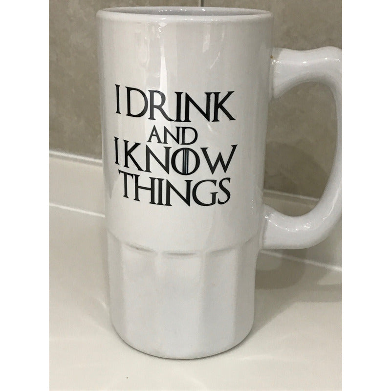 Tarro Lanister De Cerveza Cerámica I Drink I Know Things