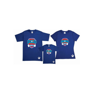 Pkt 2 Playeras Paw Patrol Papa, Mama, Familia Infantil