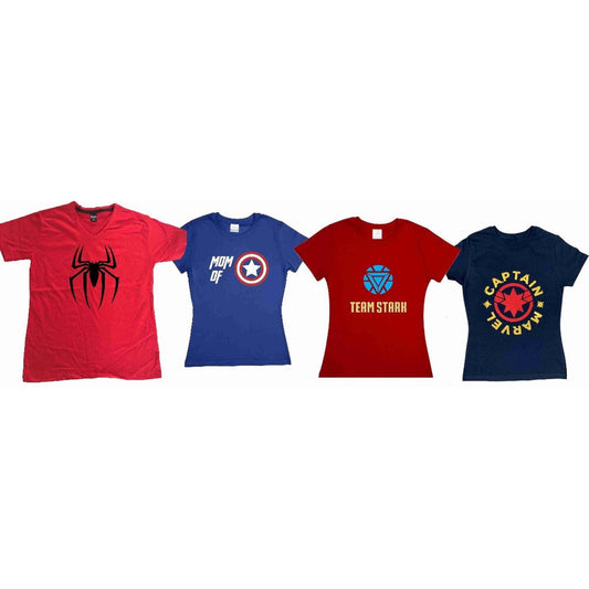 Pkt 4 Playeras Avengers Familia Evento Papa Mama Hijos
