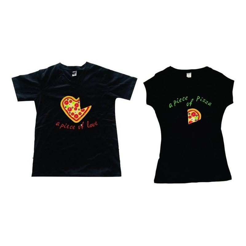 Pkt Playeras Pizza Novios Pareja Enamorados San Valentin Lov