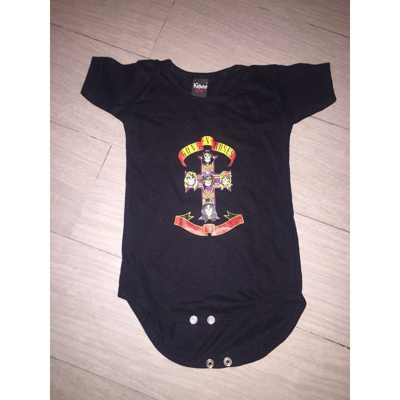 Pañalero Guns N Roses Rock Negro Y Gris