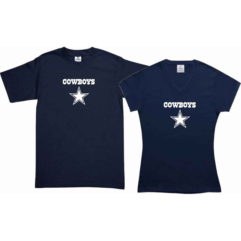 Pkt 2 Playeras Cowboys Dallas Vaqueros Tipo Nfl Pareja Novio