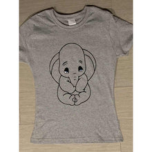 Cargar imagen en el visor de la galería, Dumbo Playera Mod 3 Baby Gris Corte Dama
