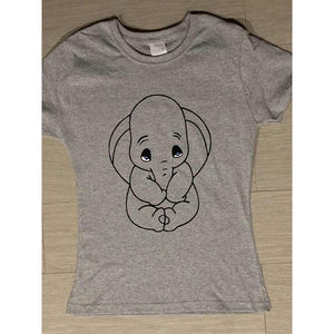 Dumbo Playera Mod 3 Baby Gris Corte Dama