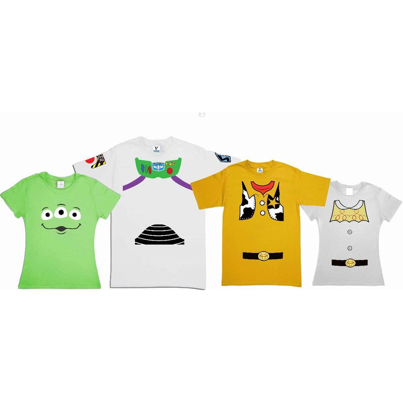 Pkt Jessie Woody Buzz Marciano 4 Playeras Toy Story Familia