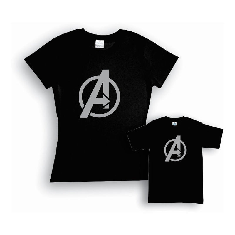 Pkt 2 Playeras Avengers Mama O Papa E Hijo Endgame