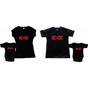 Pkt Playera & Pañalero Ac/dc Papa Hijo Duo  Dia Del Padre