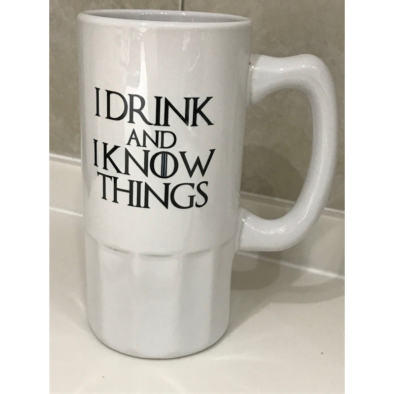 Tarro Lanister De Cerveza Cerámica I Drink I Know Things