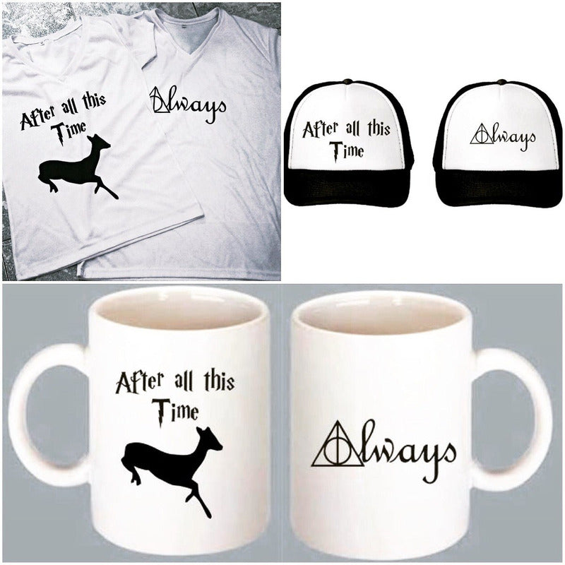 Pkt 2 Playeras Harry Potter Negras Y Taza Del Mapa