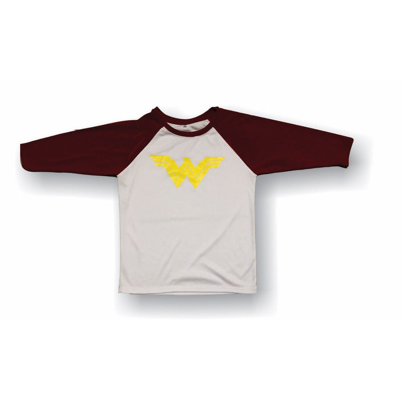 Playera Wonder Woman Manga 3/4 Infantil Mujer Maravilla