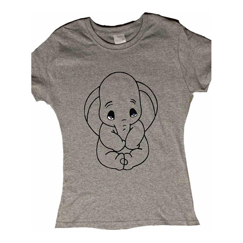 Dumbo Playera Mod 3 Baby Gris Corte Dama