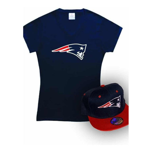Pkt Patriotas Playera Y Gorra Dama Pats New England Tipo Nfl