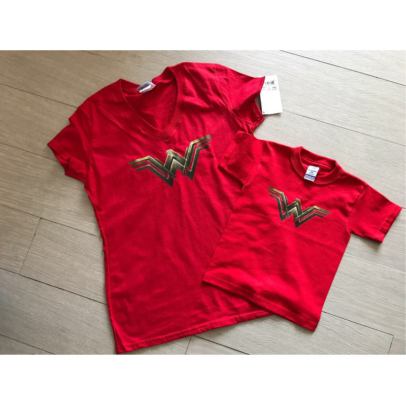Set 3 Playeras Wonder Woman Mamá E Hijas Mujer Maravilla