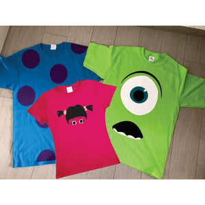 Pkt 3 Playeras Monster Inc Familia Evento Disfraz Mike Sully