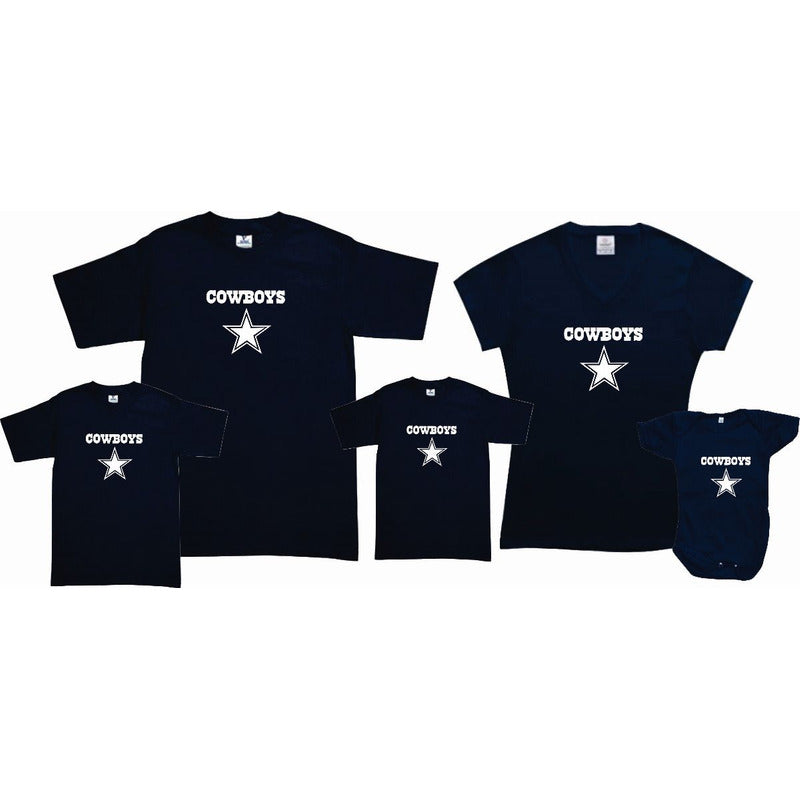 Pkt 5 Playeras Cowboys Dallas Vaqueros Tipo Nfl Familia