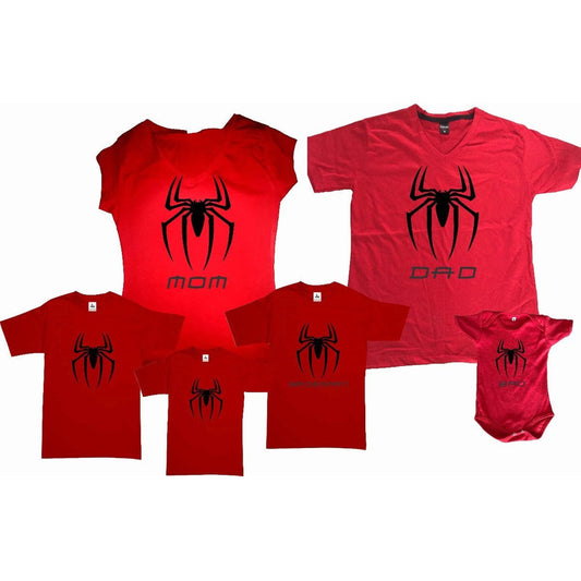 Pkt 6 Playeras Familia Spiderman Día Del Padre Personalizada