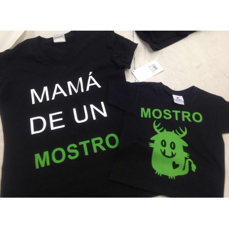 Set Mostro Duo Playeras Mama Hijo Monster Dia De Las Madres