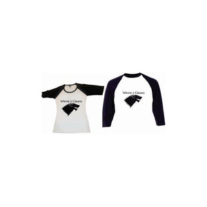 Pkt Playeras Pareja Stark Mangas 3/4  Novios Game Of Thrones