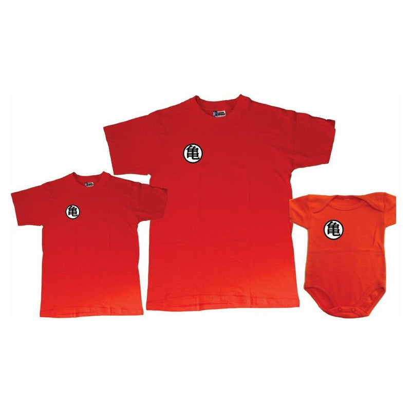 Dragon Ball Goku Pkt 4 Playeras Familia Frente Y Vuelta