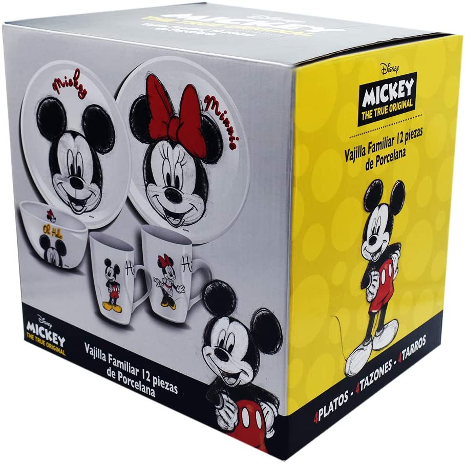 Vajilla Porcelana Disney Mickey & Minnie Mouse 12pz