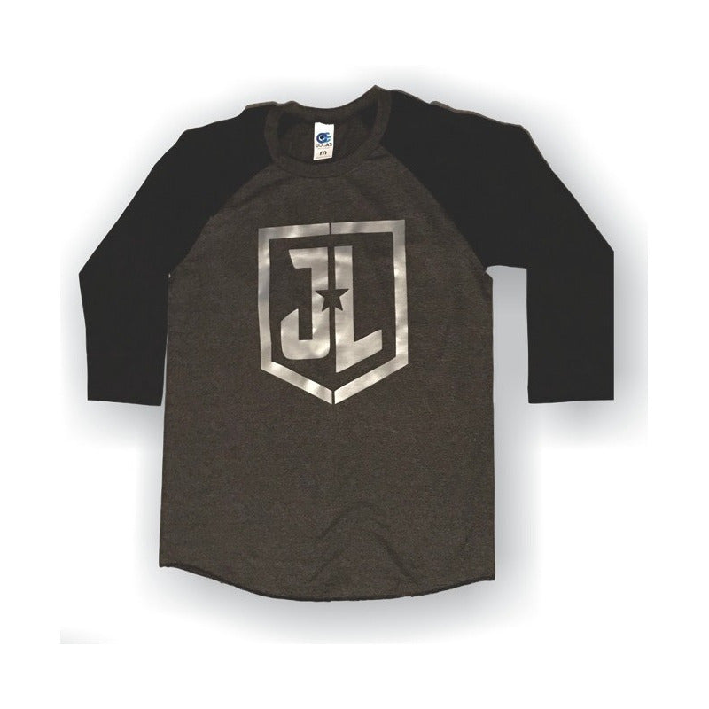 Playera Justice League Manga 3/4  Logo Liga De La Justicia