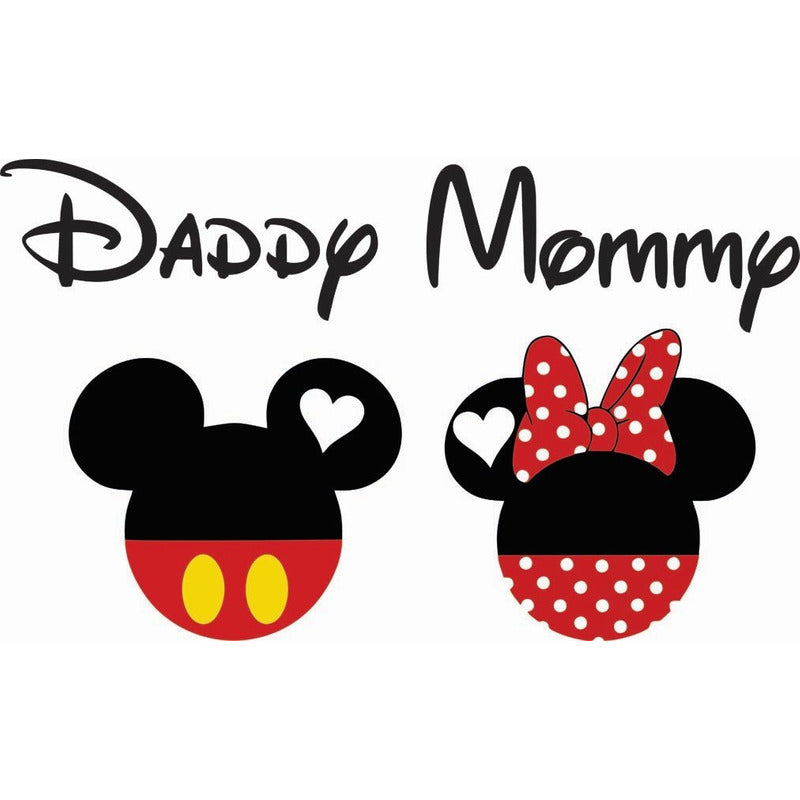 Pkt 3 Playeras Mickey & Minnie Mouse Familia Frente Y Vuelta