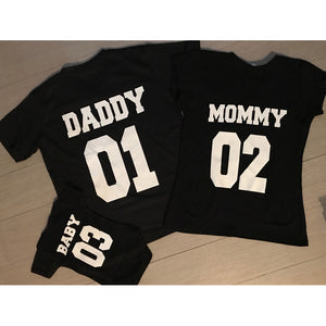 Pkt Familia 3 Playeras & Pañalero Mommy Daddy Baby