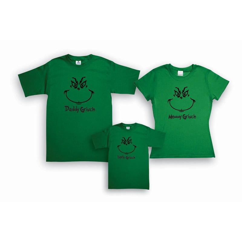 Pkt 4 Playeras El Grinch Navideño Navidad Familia Mama Hijos