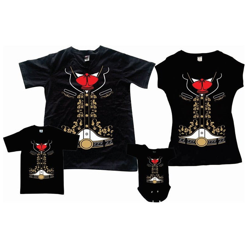 Pkt 5 Playeras Familia Mariachi Charro 15 De Septiembre