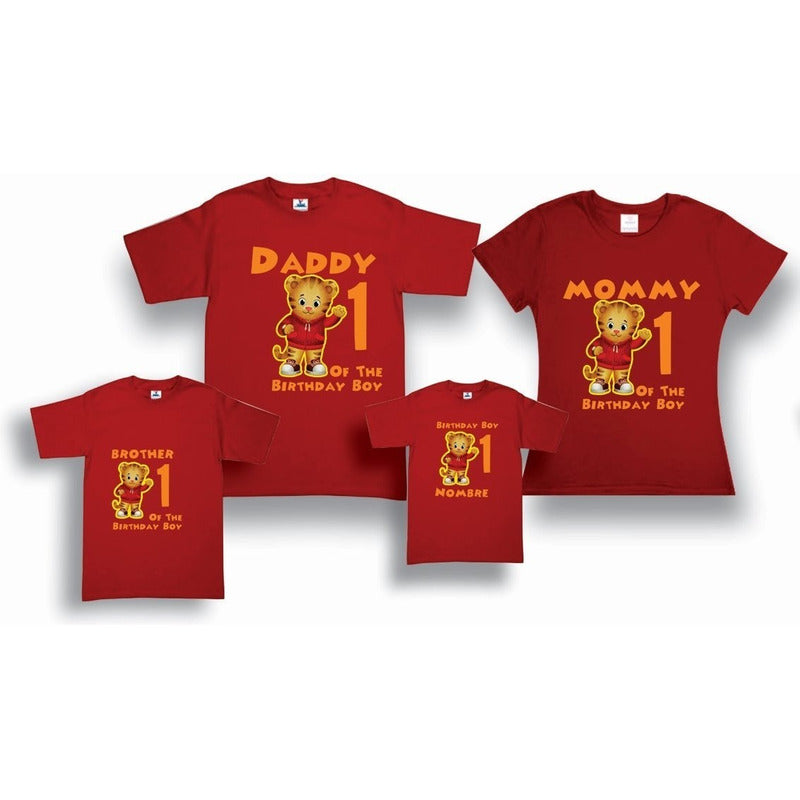 Pkt 4 Playeras El Tigre Daniel Papa, Mama, Familia Infantil