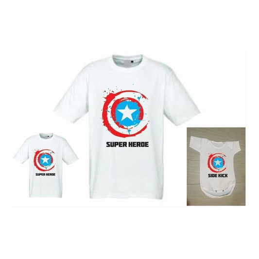 Pkt Playeras Capitan America Padre E Hijo Dia Del Padre