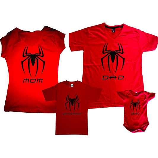 Pkt 4 Playeras Familia Spiderman Personalizadas Talla Xxl