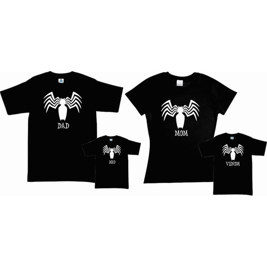 Pkt 4 Venom Playeras Familia Día Del Padre Personalizadas