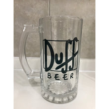 Cargar imagen en el visor de la galería, Tarro De Cerveza Duff Transparente Personalizado Simpson
