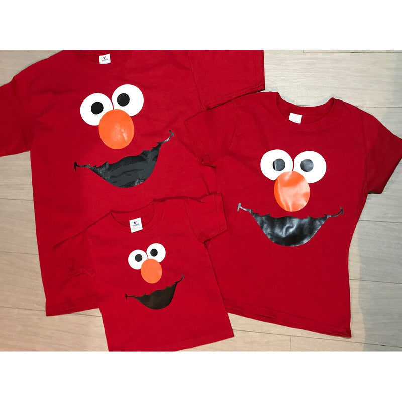 Pkt Elmo 4 Playeras Familia Evento Plaza Sesame Especial