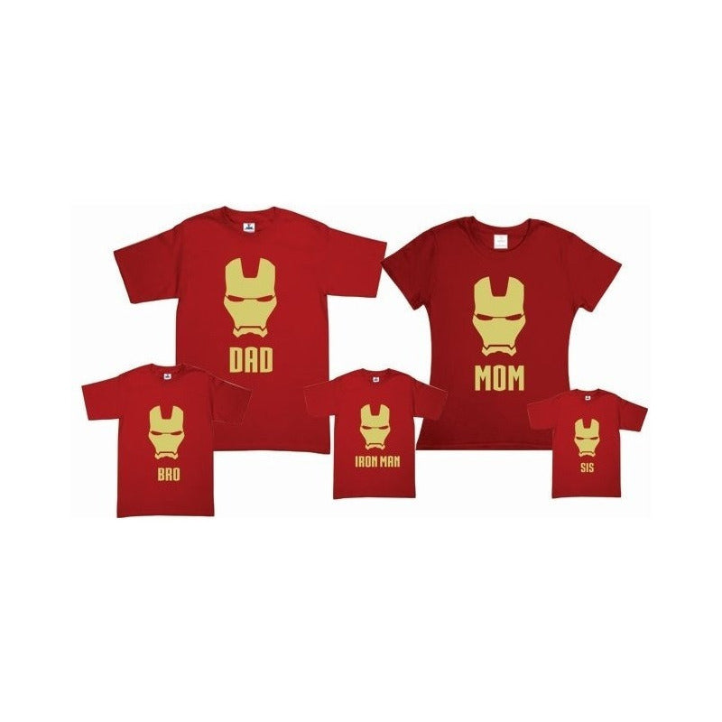 Pkt 5 Playeras Familia Iron Man Día Del Padre Mask Personal