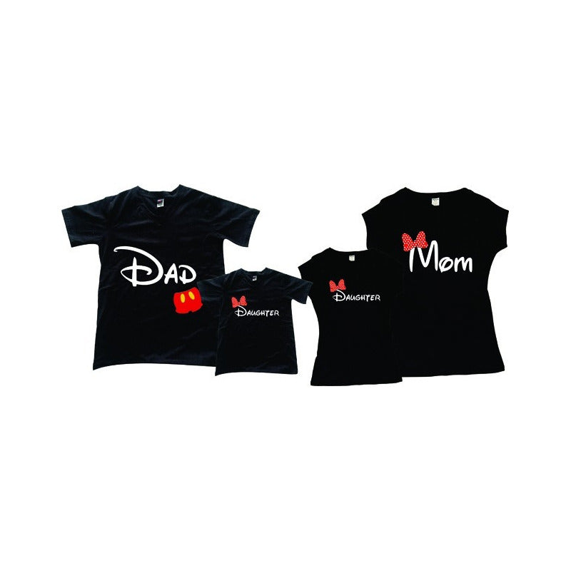 Pkt 4 Playeras Mickey & Minnie Mouse Familia 1 Xxl 3 Basicas
