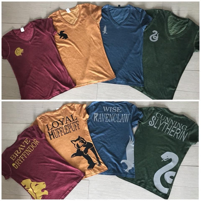 Hogwarts Playera Gryffindor Ravenclaw Slytherin Hufflepuff 2