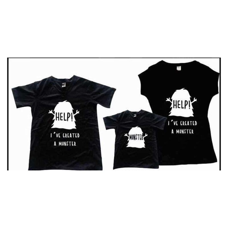 Pkt 4 Playeras Help I Have Créate A Monster Familia